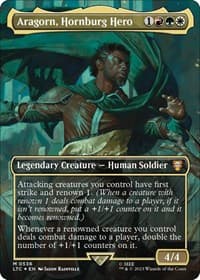 Aragorn, Hornburg Hero (Borderless) (Surge Foil) from Commander: The Lord of the Rings: Tales of Middle-earth