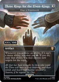 Three Rings for the Elven-Kings - Rings of Brighthearth (Borderless) (Serial Numbered) from Commander: The Lord of the Rings: Tales of Middle-earth