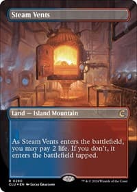 Steam Vents (Borderless) from Ravnica: Clue Edition