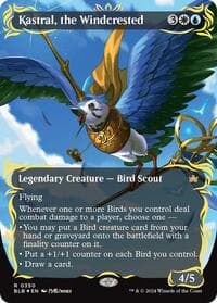 Kastral, the Windcrested (Borderless) (Raised Foil) from Bloomburrow