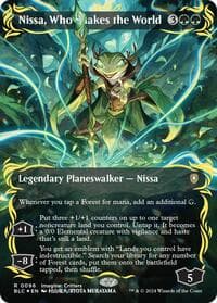 Nissa, Who Shakes the World (Borderless) (Raised Foil) from Commander: Bloomburrow