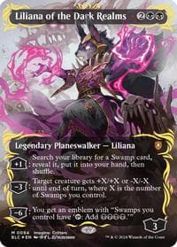 Liliana of the Dark Realms (Borderless) (Raised Foil) from Commander: Bloomburrow