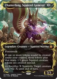 Chatterfang, Squirrel General (Borderless) (Raised Foil) from Commander: Bloomburrow