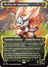 Baylen, the Haymaker (Borderless) (Raised Foil) from Bloomburrow