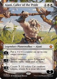 Ajani, Caller of the Pride (Borderless) (Mana Foil) from Foundations