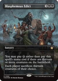 Blasphemous Edict (Borderless) (Mana Foil) from Foundations