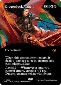 Dragonback Assault (Borderless) from Tarkir: Dragonstorm
