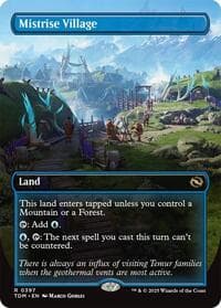 Mistrise Village (Borderless) from Tarkir: Dragonstorm