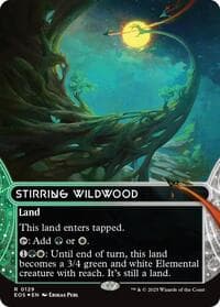Stirring Wildwood (0129) (Borderless) (Galaxy Foil) from Edge of Eternities: Stellar Sights