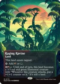 Raging Ravine (0170) (Borderless) (Galaxy Foil) from Edge of Eternities: Stellar Sights