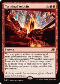 Terminal Velocity from Edge of Eternities