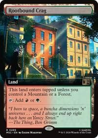 Rootbound Crag (Extended Art) from Commander: Marvel Super Heroes