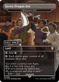 Green Dragon Inn - Homeward Path (Borderless) (Serial Numbered) from Commander: The Lord of the Rings: Tales of Middle-earth