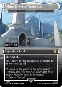 White Tower of Ecthelion - Karakas (Borderless) (Serial Numbered) from Commander: The Lord of the Rings: Tales of Middle-earth