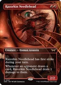 Razorkin Needlehead (Borderless) from Duskmourn: House of Horror