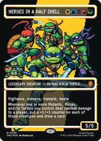 Heroes in a Half Shell (0096) (Borderless) (Surge Foil) from Commander: Teenage Mutant Ninja Turtles